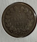     1832 France 5 Francs  Vf     silver Coin