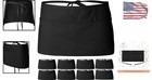 12 Pack Black Waist Aprons Polyester Durable 3 Pockets Kitchen Restaurant