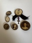Vintage Gold Filled Brass Victorian Portrait Photo Pin Brooch - Lot Of 6
