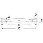 T316 Stainless Steel Jaw jaw Closed Body Turnbuckle  3 8 