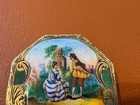 Vintage Antique Italian 800 Silver Enamel Trinket Snuff Box W  Courting Couple