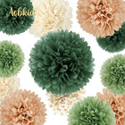 Wedding Party Decorations Set 15pcs Green Tissue Paper Pom Poms dots Paper Garla