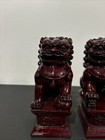 Chinese Foo Fu Temple Guardian Lion Dog Heavy Red Resin 6 5    Figurine bookend