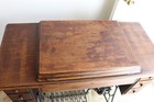 Vintage 1922 Singer 66-1 Red Eye Treadle Sewing Machine With 6-drawer Oak Cabine