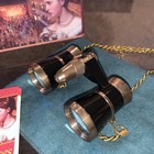Black Opera Glasses With Gold Trim   Bag Box Hqrp No Handle Pair