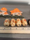 Vintage Hobbyist Macrame Mushroom And Other Beads  Lot Of 9 Ceramic Boho