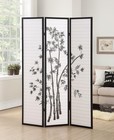 3-panel Oriental Shoji Room Divider Screen  Black