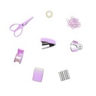  1 Set Mini Office Supply Kit  Mini School Supplies  Mini Stapler  Cute Purple