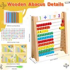 Receka Wooden Abacus Math Game For 5-7 Abacus Counters Counting Toys   Wood A   