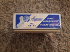 Vintage Argonne Lapel Microphone Model Ar-53 Round Mic In Original Box