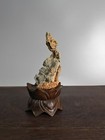  11057 natural Chinese Suiseki Bonsai Lingbi Stone-guanyin On Lotus Platform