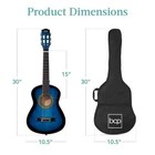 30  Beginners Acoustic Guitar Blue All-in-one Starter Kit W strap Bag Pics Tuner