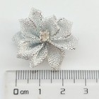 40 Pcs Silver Satin Ribbon Flowers Bows Rose Rhinestone Appliques Craft