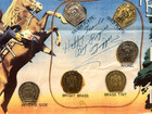 Vintage 1997 Roy Rogers Arrow Catch Sample Proof Display Lunch Box Tokens Coins