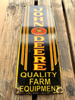Vintage 16x6 25  John Deere Farm Equipment Pump Station Porcelain Oil Sign