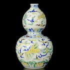 A Pair Chinese Doucai Porcelain Handpainted Exquisite Phoenix Pattern Vase 11087