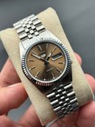 Vintage Seiko 5 Automatic Wrist Watch  Sunburst Brown Dial  Cal 7009 Japan