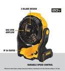 Dewalt 8-in Indoor outdoor Jobsite Fan  Battery Powered  In Yellow