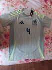 Men s Adidas  4 Edson Alvarez Green Mexico National Team 2024 Away Player Jersey