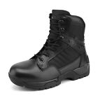 Men s Military Tactical Work Boots Side Zipper Outdoor Combat Shoes-us Wide Size