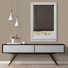 Cordless Mahogany Mini Window Blinds 2  Inch Faux Wood Grain Plantation Blind