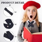 3 Pcs Adjustable Cross Bow Tie - Girls  Navy Solid Color School Uniform Tie 