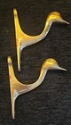 Vintage Pair Solid Brass Duck Theme Hooks Wall Decor Or Front Door Coat Hooks