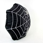 New Crimson Gate Beaded Spider Web 17  X 17  Pillow Black White Halloween