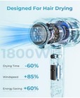 Lightweight Ionic Professional Hair Dryer With Diffuser  Fast Drying  black 