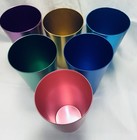 Set 6 Aluminum Retro Drink Tumblers Metal Drink Glasses Cups 15 Oz Free Ship