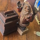 Cast Iron Mechanical Gnome elf Coin Bank Figurine With Chest