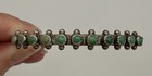 Old Pawn Vintage Navajo Sterling Stamped Snake Eye Green Turquoise Row Bracelet