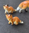 3  Vintage Miniature Mini Fox Family Figurines