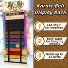12 Karate Belt Display Rack - Taekwondo Holder With Writable Blackboard  Easy   