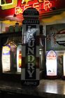 Rare Barber Shop Laundry Porcelain Metal Sign Red White Blue Haircut Pole Marvy