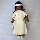 Vintage Native American Doll Beaded Dress Turquois 10    Rubber Face Celluloid