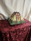 Vintage Tiffany Style Southwest Mission Stained Slag Glass Lamp Shade  Very Nice