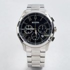 Bulova Wilton 96b288 Classic Black Dial Chronograph Quartz Men s Watch 46 5mm