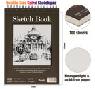 9  X 12 Inches Sketch Book Top Spiral Bound Sketch Pad 1 Pack 100 Sheets - New