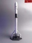 1  200 Scale Us Falcon 9 Spacex Heavy Launch Tower Resin Model Toy 35cm Handmade