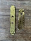 Vintage French Louvre Paris Brass Door Push Plate   Pierced Finger Plate Ornate