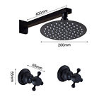  wall Mount 8  Black Rain Shower Head 2 Handles Cold   Hot Faucet Mixer Tap Set