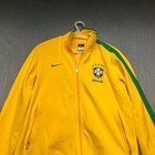 Nike Brasil Cbf Soccer Men s Track Jacket Size M Yellow Green Full Zip Football