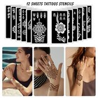 Tattoo Stencils For Kids Adults  12 Sheets Henna For Hands henna    