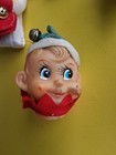 Lot Of 11 Pixie Elf Ornaments Knee Huggers Vinyl Face Japan Vintage Christmas