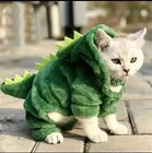 Pet Dog Cat Dinosaur Costume Hoodie Winter Warm Fleece Coat Halloween Cosplay