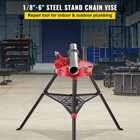 Uimoso 6  Pipe Chain Vise Stand With Steel Frame And Rubber Feet