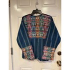 Vintage 1970s Guatemala Hand Embroidered Cotton Woven Top
