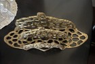 Vintage Victorian Style Brass Double Letter Holder Desk Ornate Filigree Design