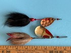 Vintage Fishing Lures Two In-line Spinner Baits Northern Pike Musky Muskie C1950